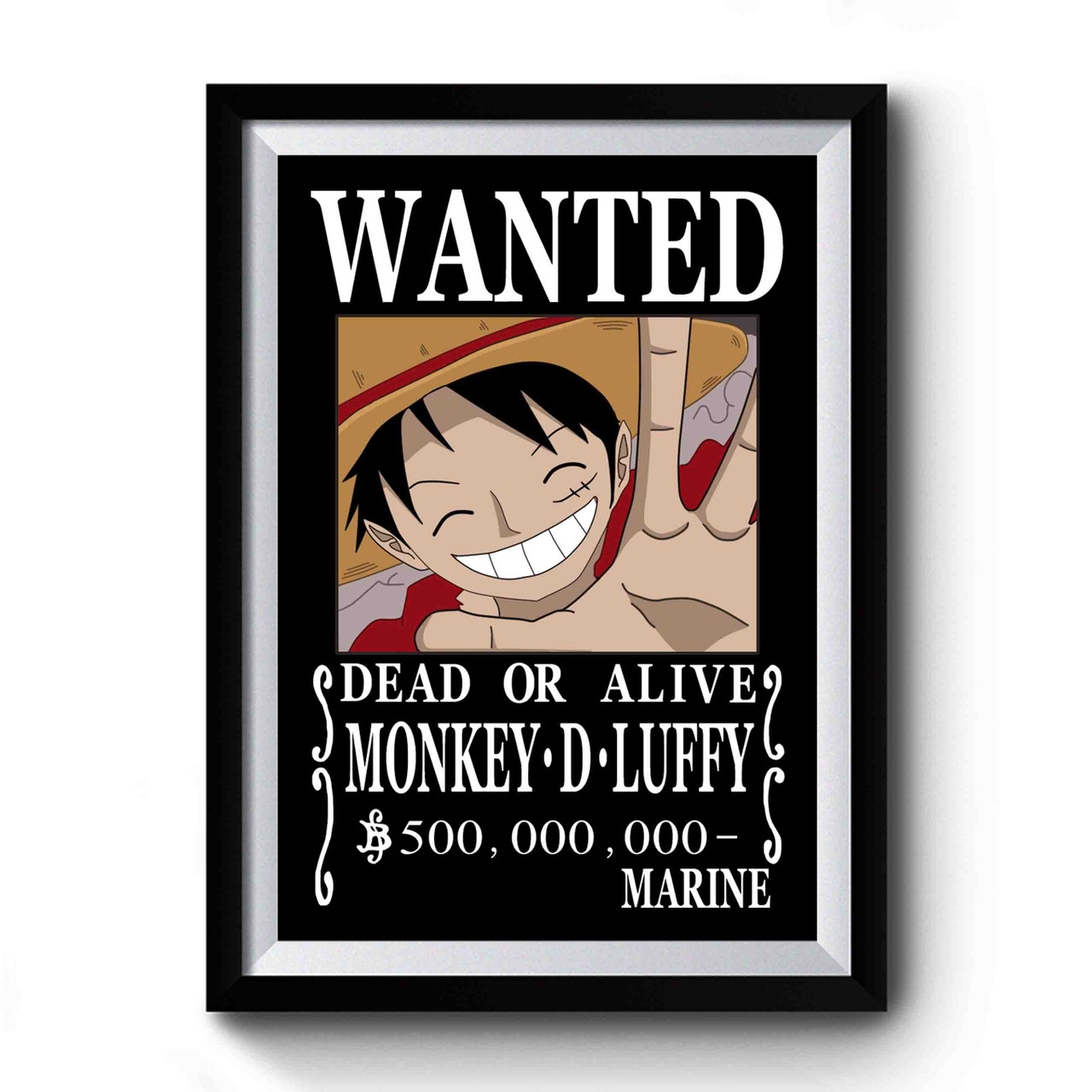 Anime One Piece Wanted Luffy Simple Art Premium Poster